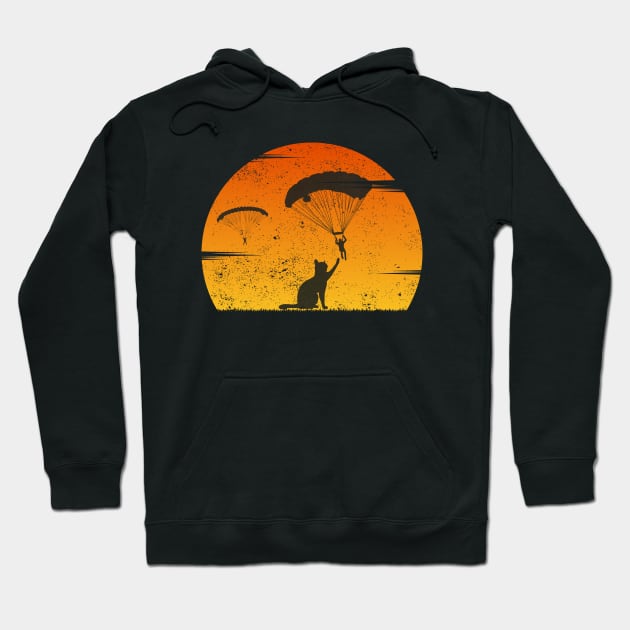 Skydiver With Cat Cool Funny Skydiving Hoodie by ChrifBouglas